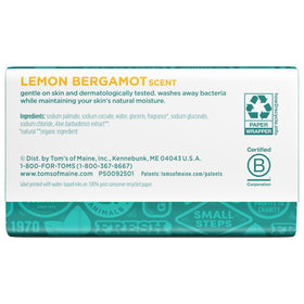 Tom's of Maine bergamot soap leaves skin smooth after washing.