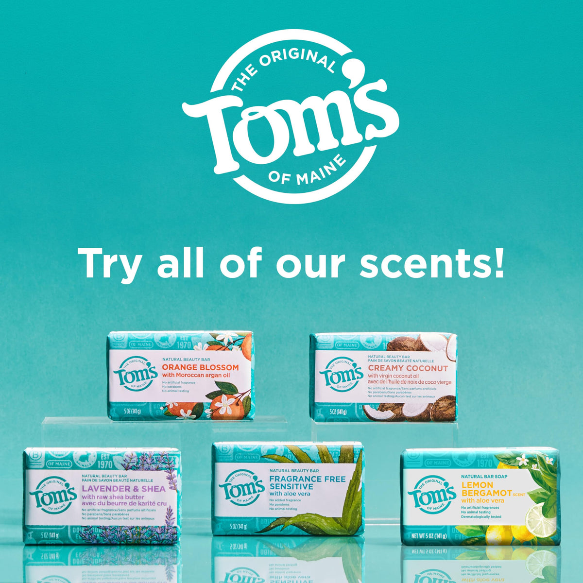 Tom's of Maine Lemon Bergamot travel bar for on-the-go cleansing.