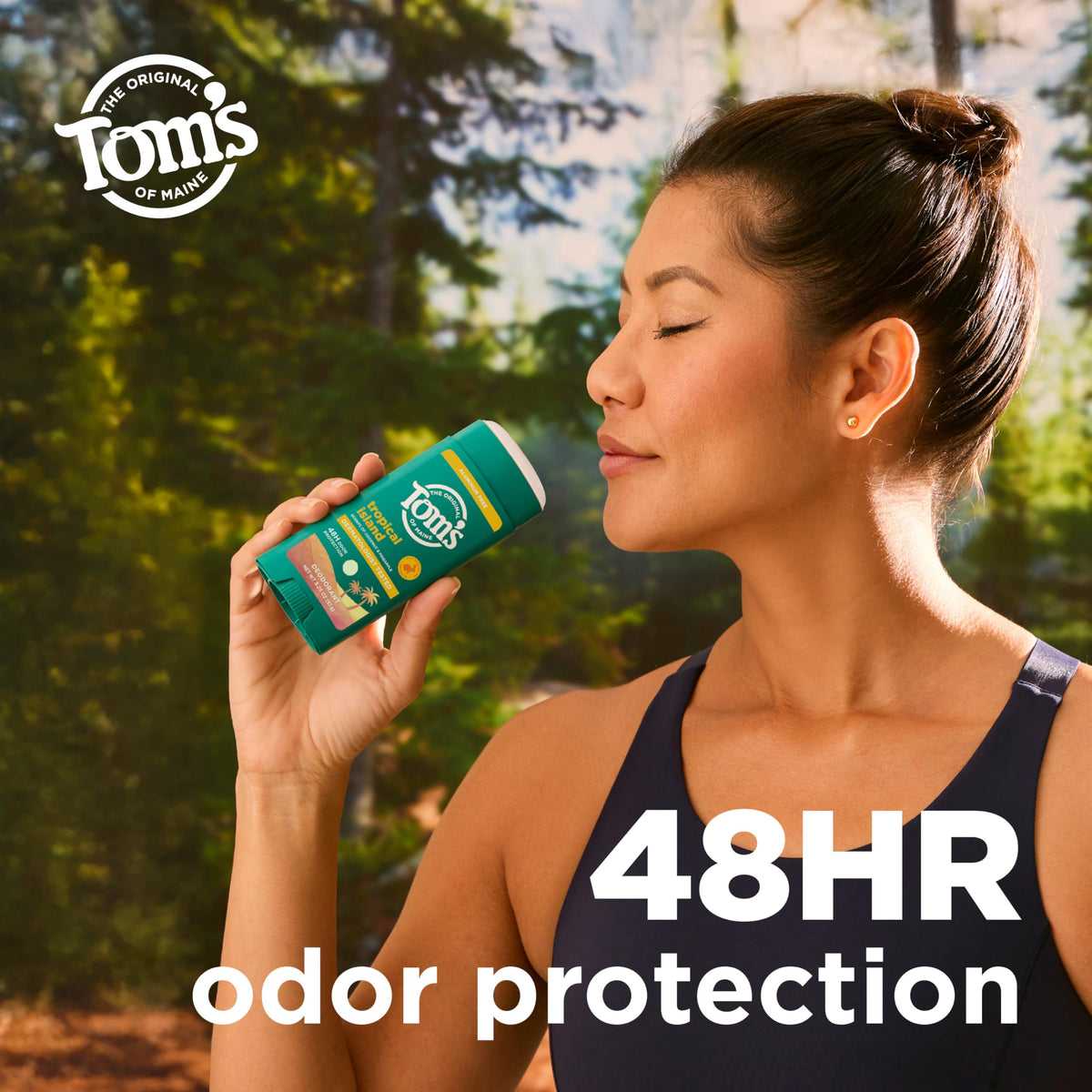 Open stick reveals tropical pineapple, coconut, and mango scent for daily freshness.