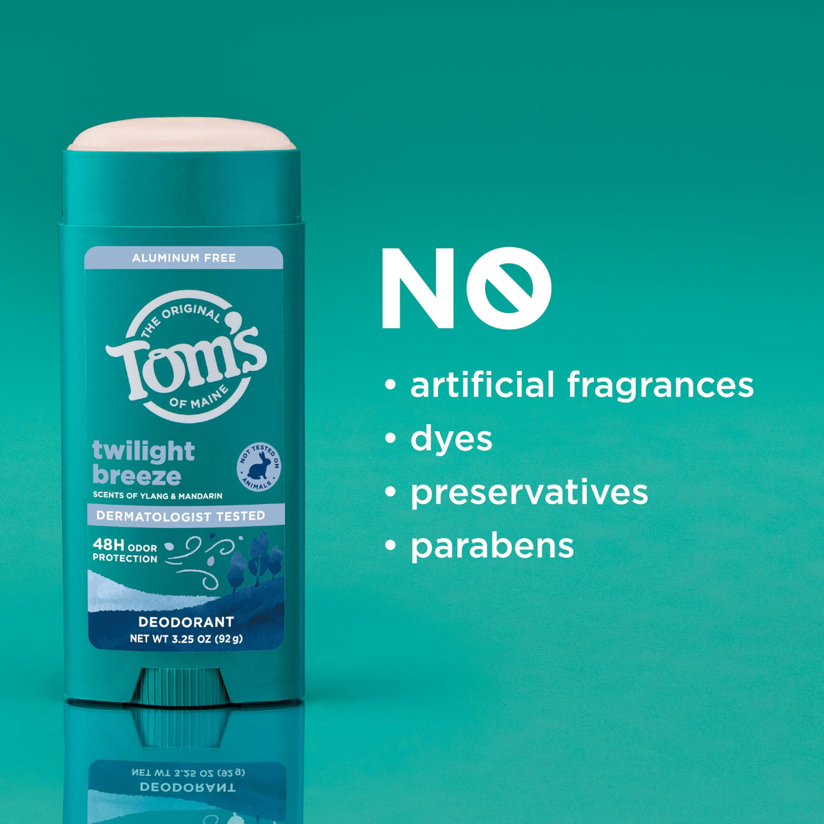 Fragrance notes include ylang-ylang, mandarin, and tonka.