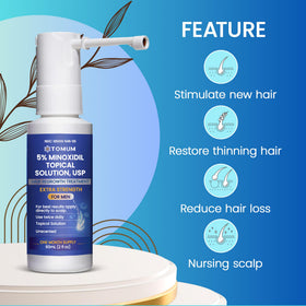Tomum men's minoxidil spray on scalp for targeted regrowth support