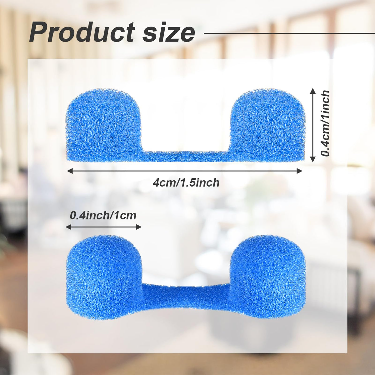 Tondiamo disposable sponge nose filter placed in nostril for comfortable use.