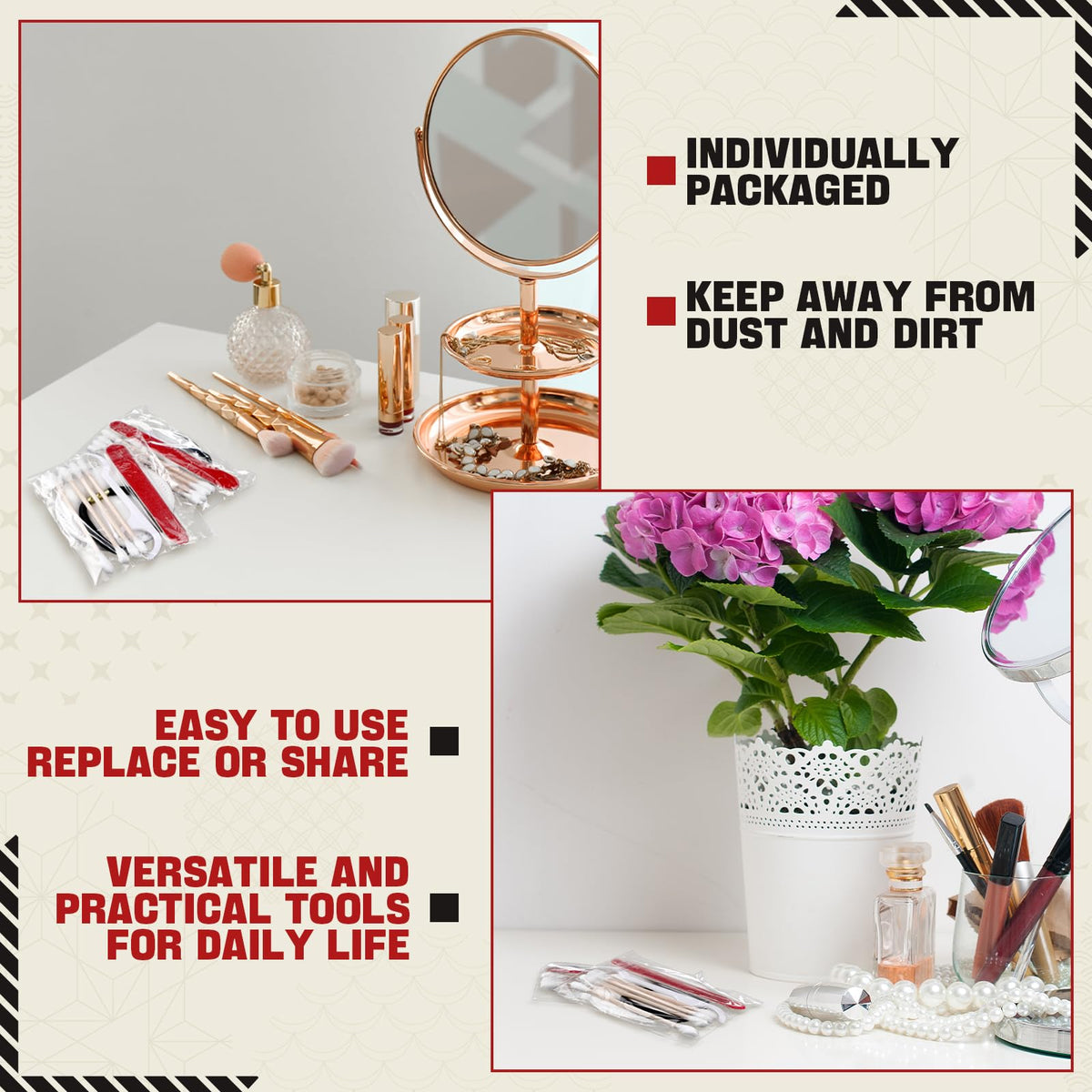 Tondiamo hair tie in compact kit suitable for hotel or airline use.
