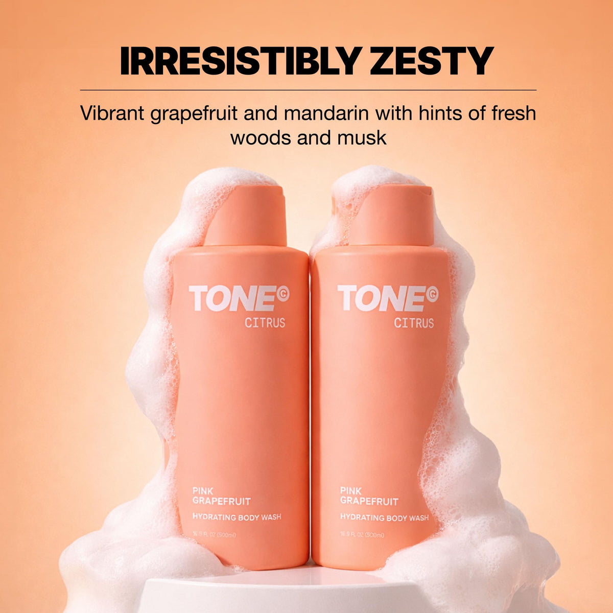 TONE Exclusive Citrus scent dispersion image illustrates long-lasting fragrance for everyday refreshment.