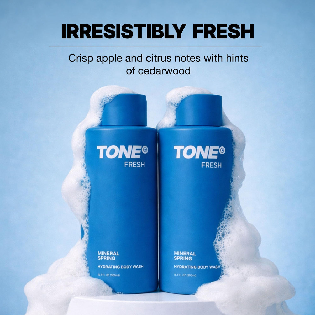 TONE Exclusive Hydrating Body Wash close-up of creamy lather.