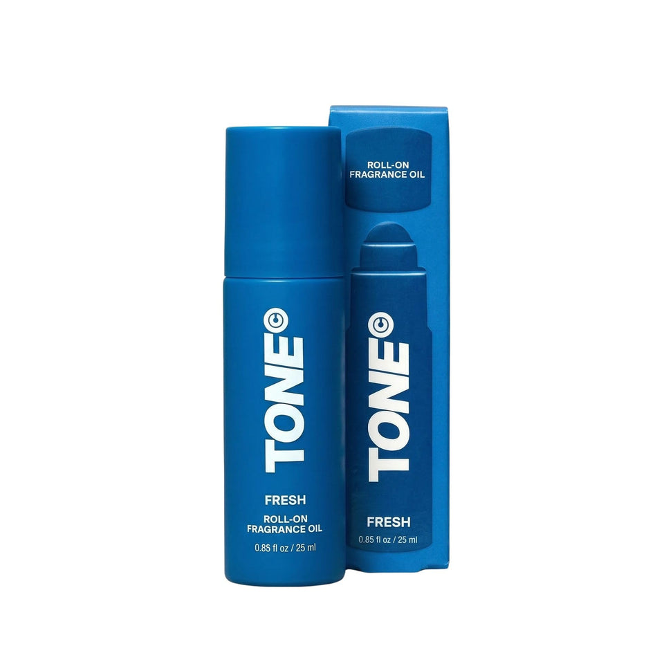 Tone Exclusive roll-on fragrance bottle front showcases the Fresh scent.