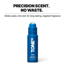 Tone Exclusive roll-on wrist application demonstrates precise scent for on-the-go use.