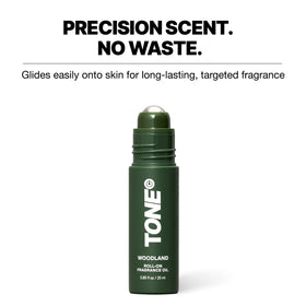 TONE Exclusive Woodland roll-on cap ready for precise application.