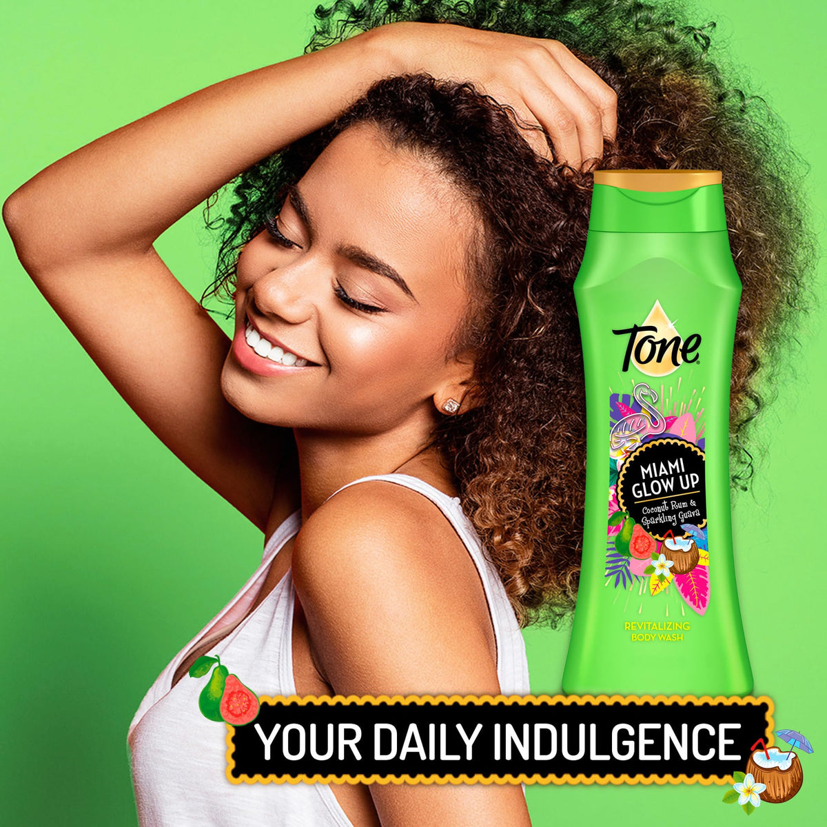 Tone Miami Glow Up coconut rum and guava notes evoke island vibes.
