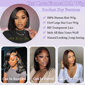 TONGMAY adjustable band glueless 14in bob wig for quick wear.