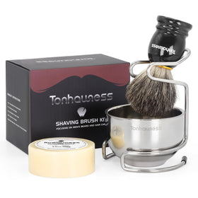 Tonhawness badger hair shaving brush head for rich lather and smooth prep