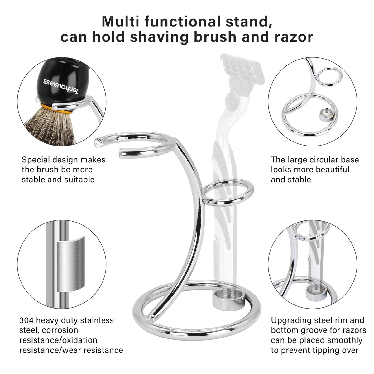 Tonhawness stainless-steel shaving bowl provides stable lathering and easy cleaning