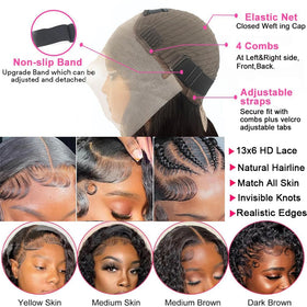 TONHONK glueless 13x6 deep-curly wig for quick secure styling.