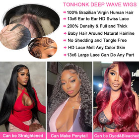 TONHONK pre-plucked baby-hair wig creates a natural looking hairline.