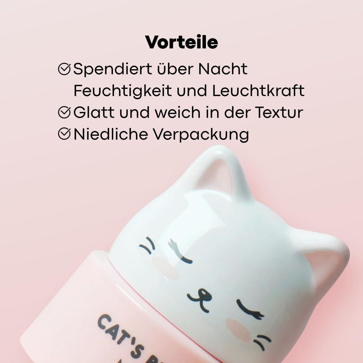 TONYMOLY Cat’s Purrfect Night Mask with milk protein strengthens and softens the skin.