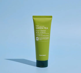 TONYMOLY Chok Chok green tea foam close-up shows rich lather for gentle cleansing