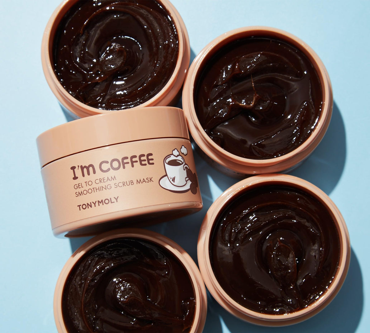 TONYMOLY I’m Coffee Gel-to-Cream Scrub Mask coffee grounds cleanse pores