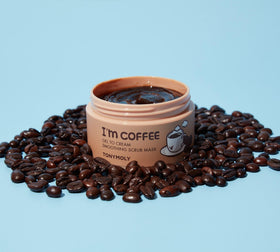 TONYMOLY I’m Coffee Gel-to-Cream Scrub Mask warm texture opens pores