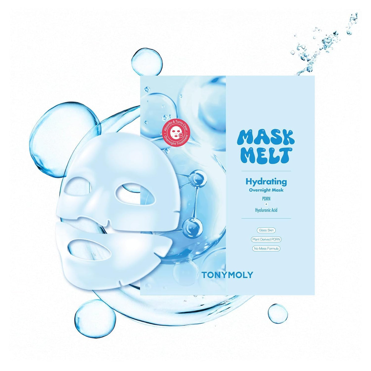 TONYMOLY Mask Melt brightening vitamin C + rice mask radiant skin.