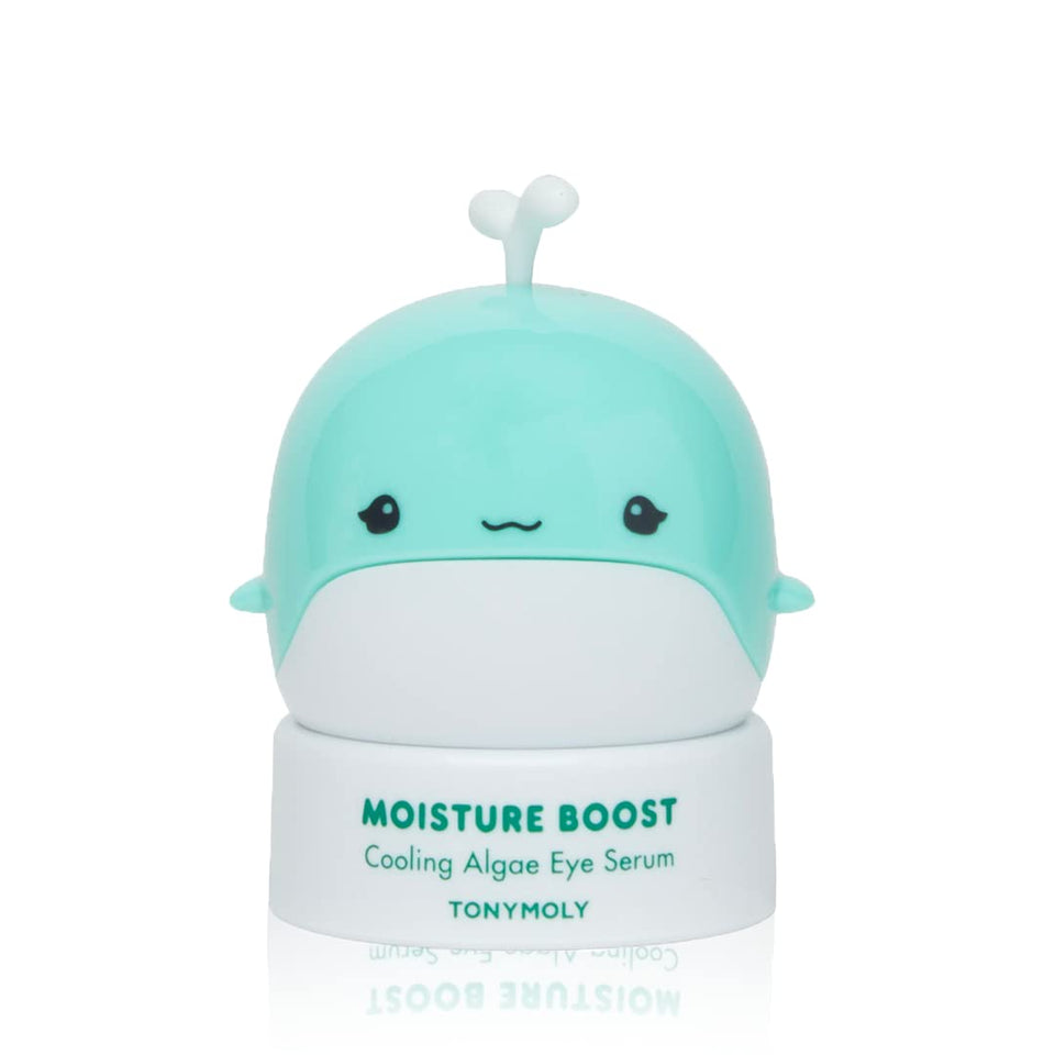 TONYMOLY Moisture Boost Cooling Algae Eye Serum bottle with hydrating gel texture.
