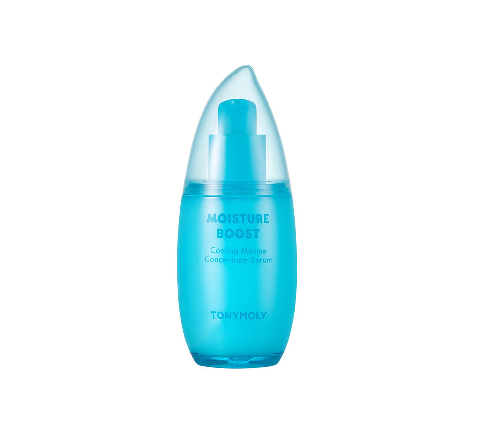 TONYMOLY Moisture Boost serum bottle shows refreshing hydration for daily use.