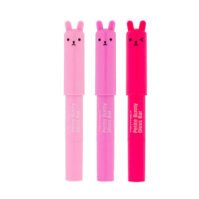 TONYMOLY Petit Bunny Lip Gloss Pack front view with glossy finish and playful packaging.