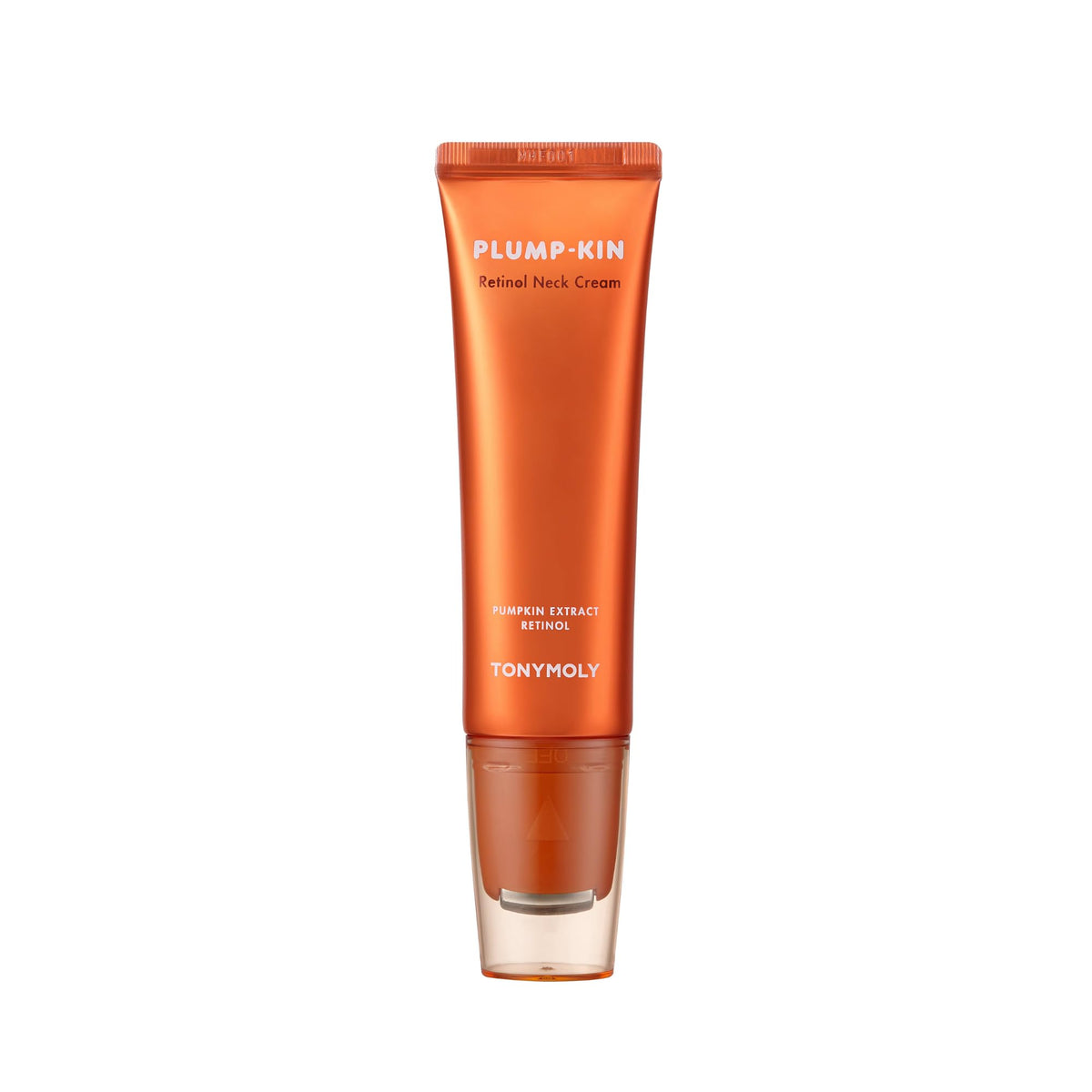 TONYMOLY Plump-Kin Neck Cream Roller applied to neck for a lifted look.