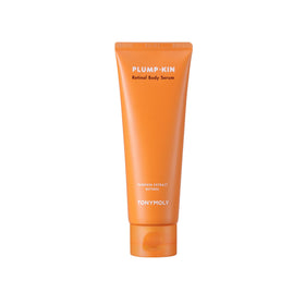 TONYMOLY Plumpkin Retinol Body Serum pump bottle ready for quick absorption and smoothing.