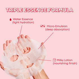 TONYMOLY Spring Blossom Cherry Blossom mask closeup; brightening in minutes