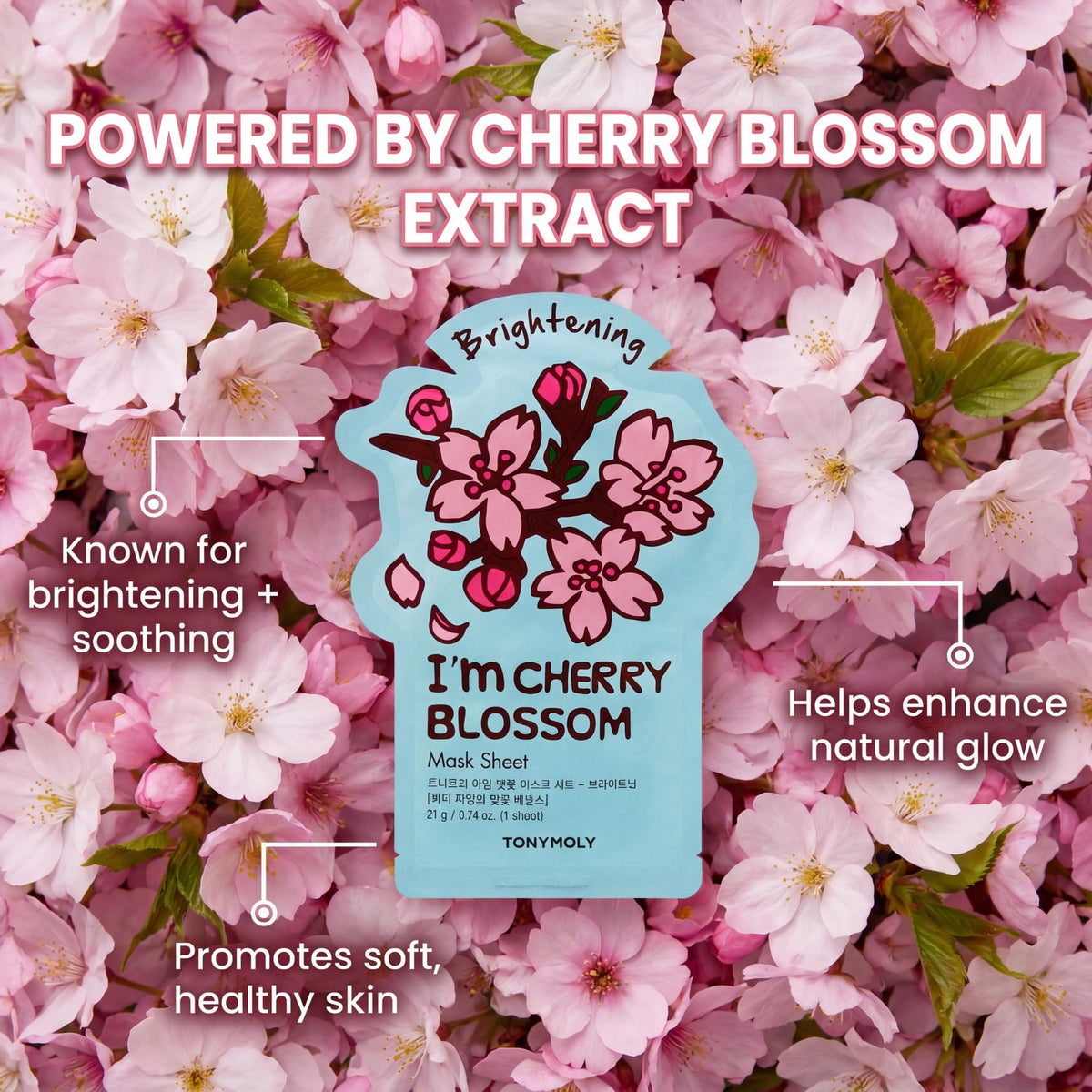 TONYMOLY Spring Blossom Lotus mask packet; refreshing hydration for dull skin