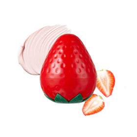 TONYMOLY Strawberry Hand Cream jar closeup highlighting rich hydration for dry hands.
