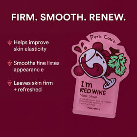 TONYMOLY Sweetheart Red Wine mask pack antioxidant-rich hydration.