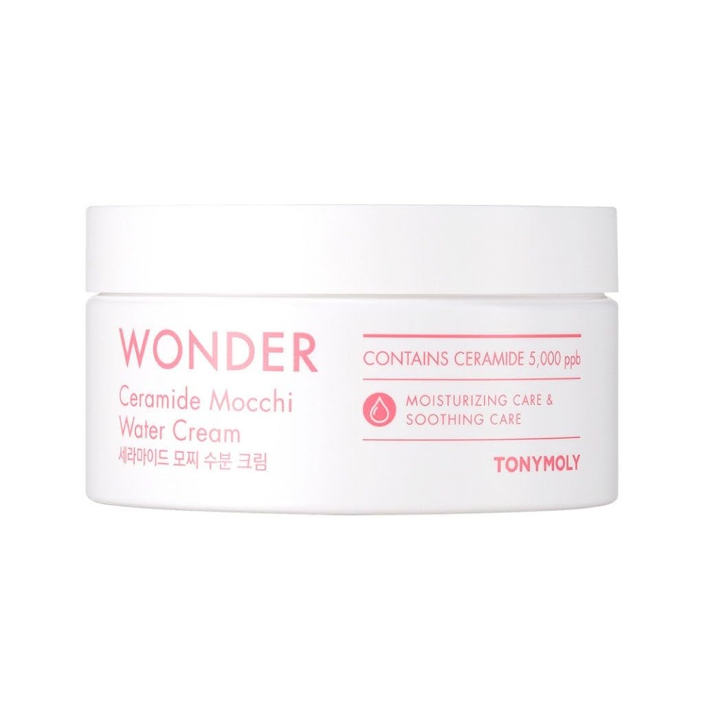 TONYMOLY Wonder Ceramide Mochi Body Cream jar close-up, hydrates and supports skin barrier