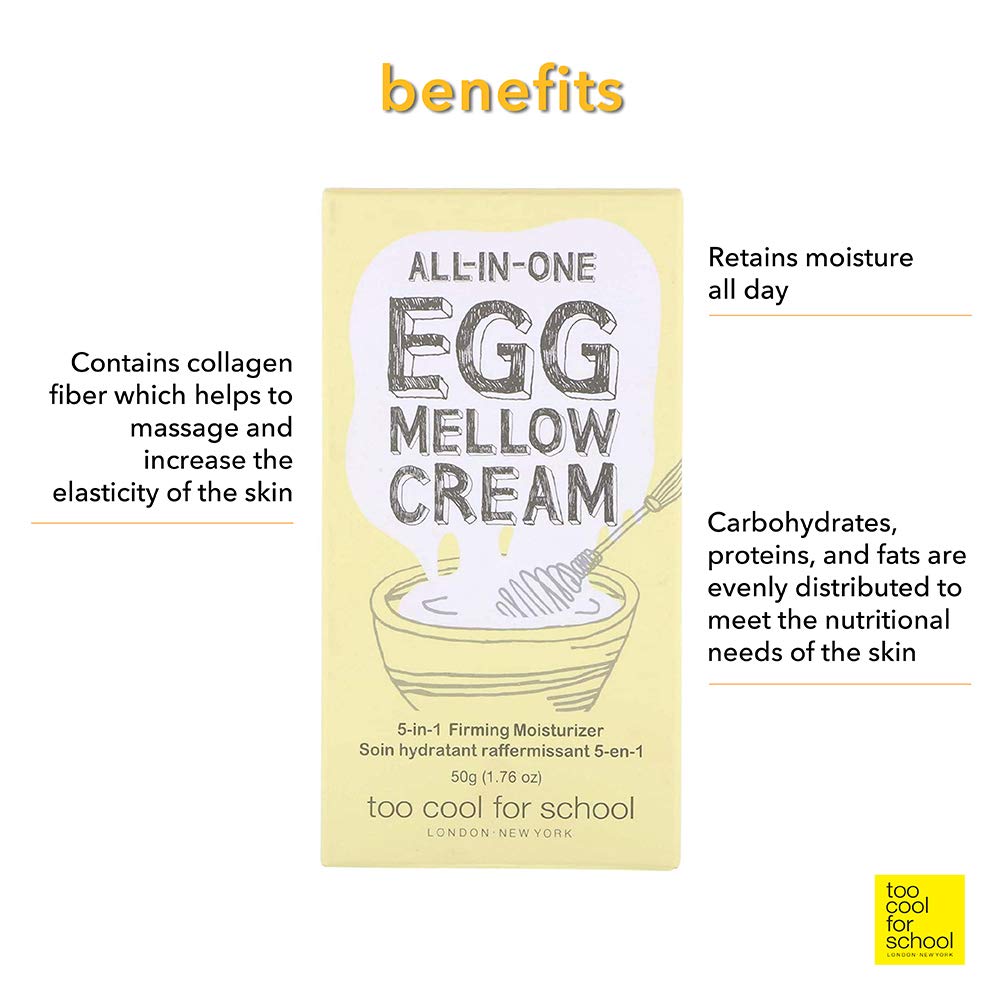 Too Cool for School Egg Mellow Cream texture swatch for smooth, even application.