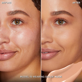 Too Faced Born This Way concealer applicator swatch shows buildable coverage
