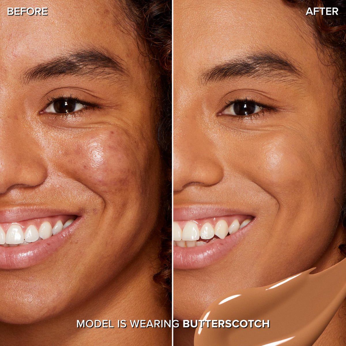Too Faced Born This Way concealer applicator demonstrating precise blending