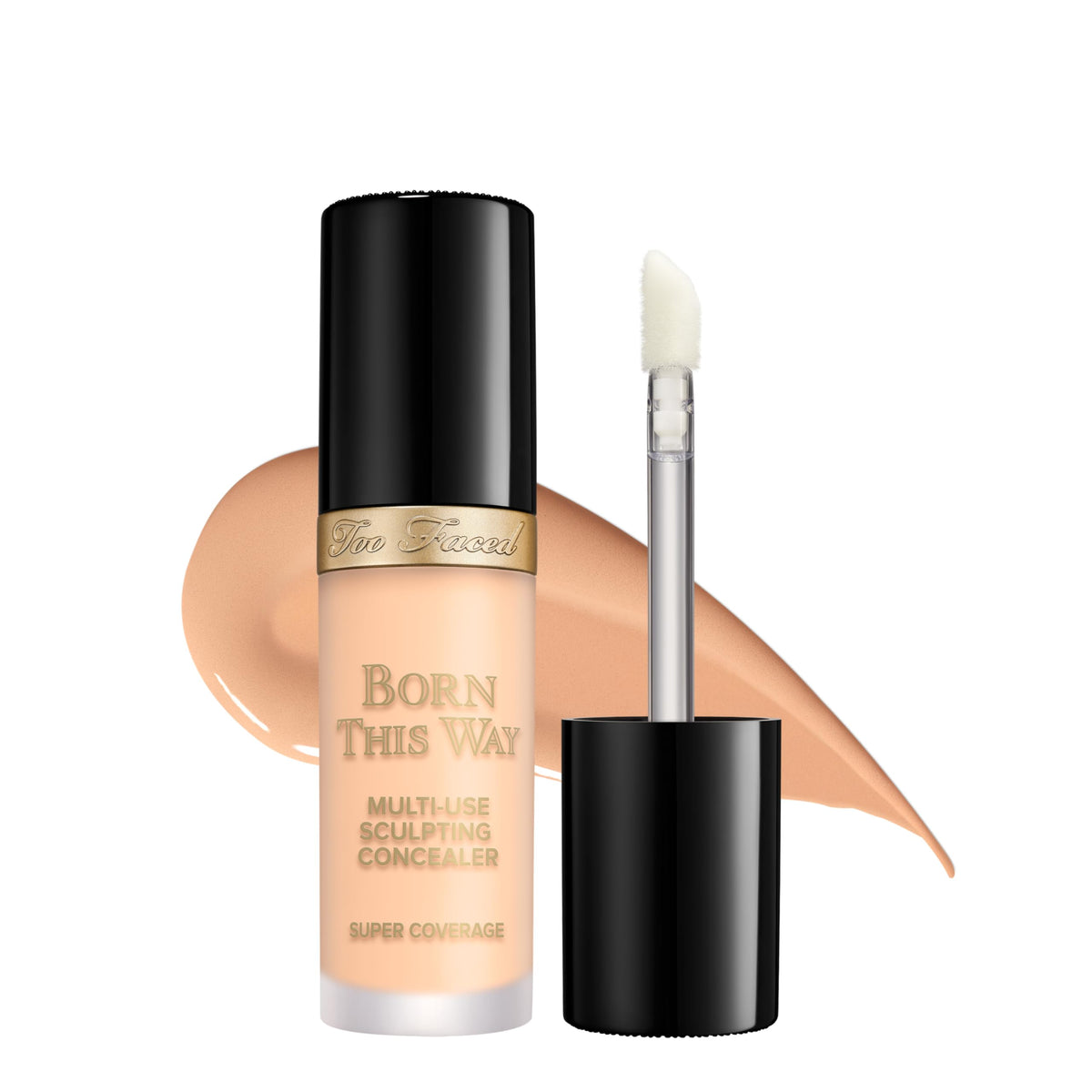 Too Faced Born This Way Concealer Porcelain bottle with pump showing full coverage for everyday wear