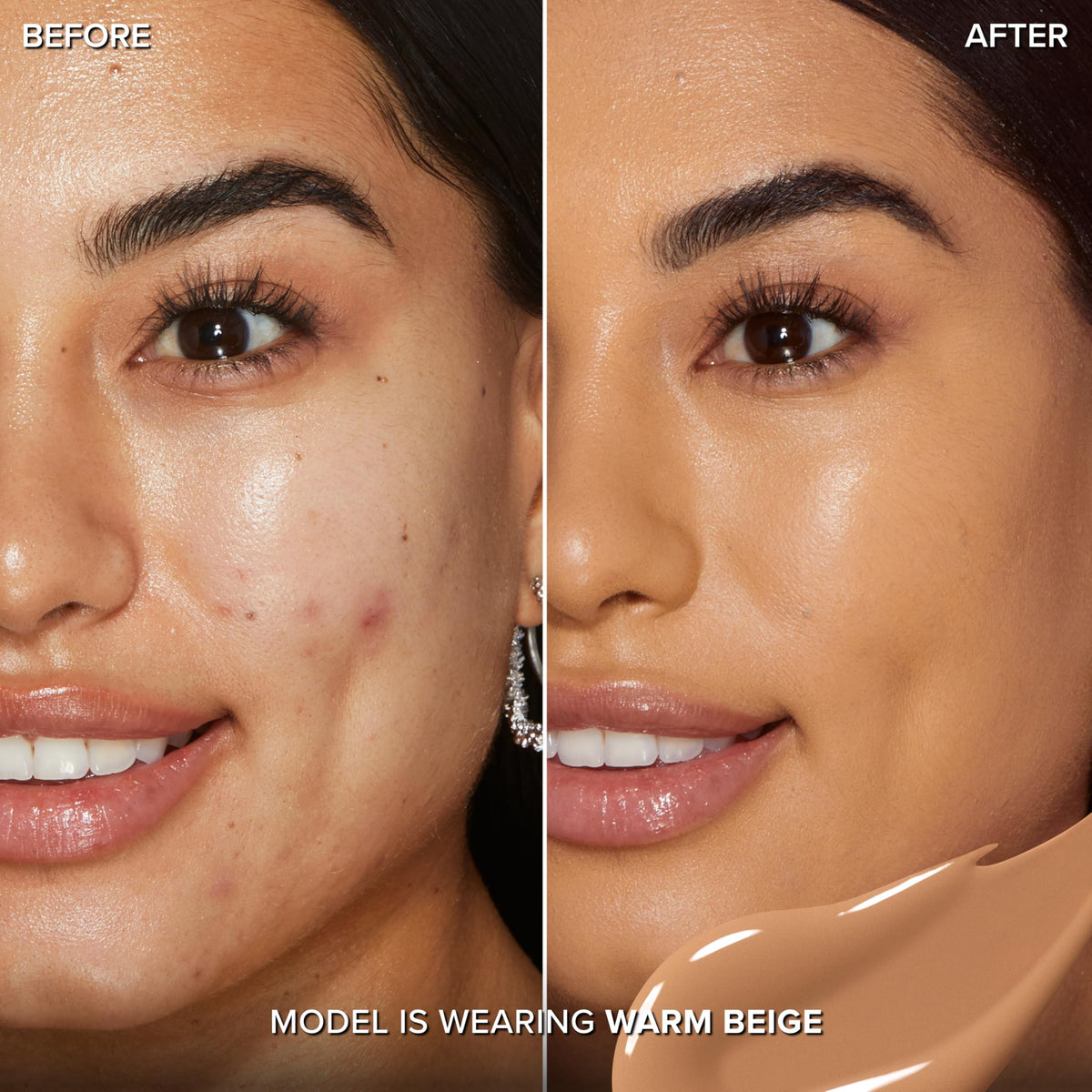 Too Faced Born This Way concealer swatches in warm beige for color match