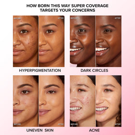 Close-up of Too Faced Born This Way concealer texture.
