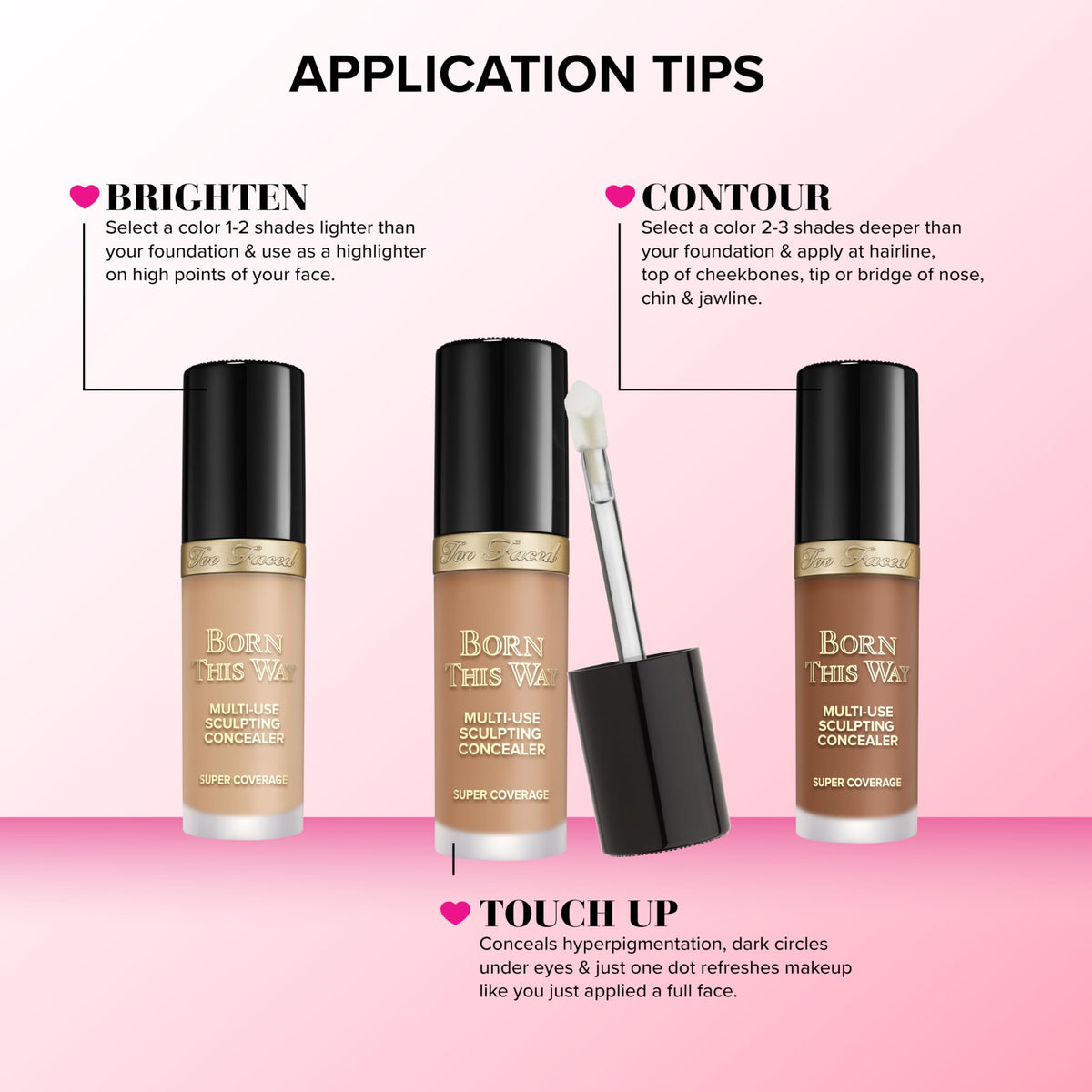 Too Faced Born This Way Concealer travel-size on vanity for quick touch-ups