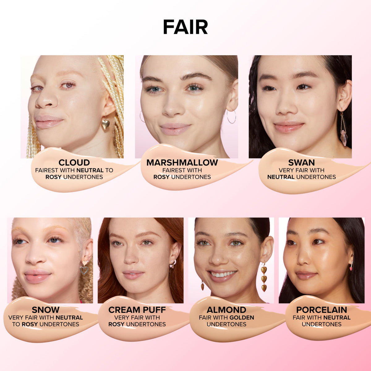 Too Faced Born This Way under-eye application demonstrates brightening.