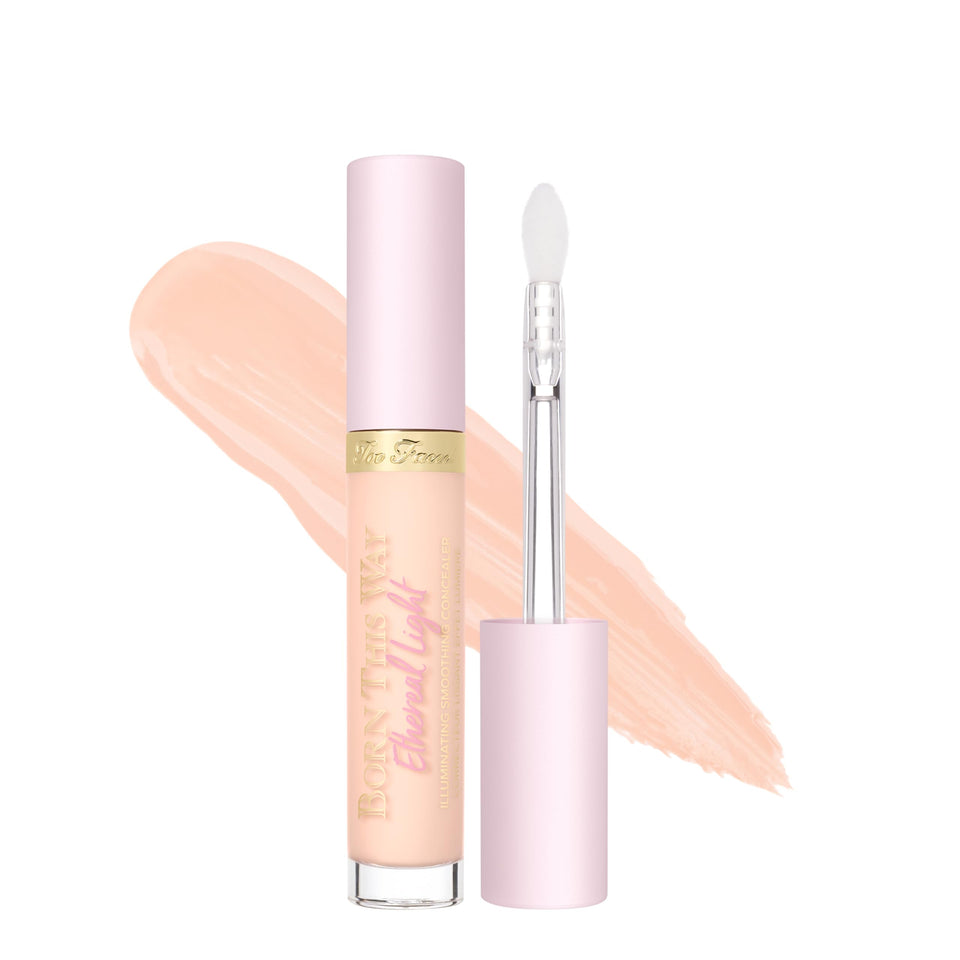 Too Faced Born This Way Ethereal Light concealer application close-up for precise coverage.