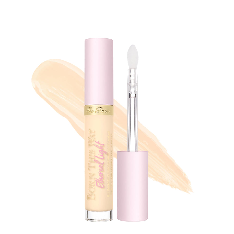 Too Faced Born This Way Ethereal Light concealer bottle with luminous, long-wear coverage.