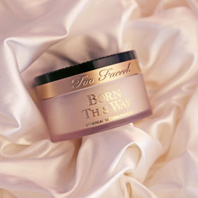 Too Faced Born This Way Ethereal Setting Powder applied with brush for seamless setting