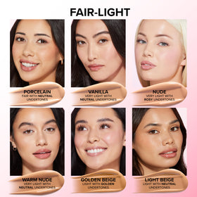Too Faced Born This Way fluid texture swirl shows smooth, even application.