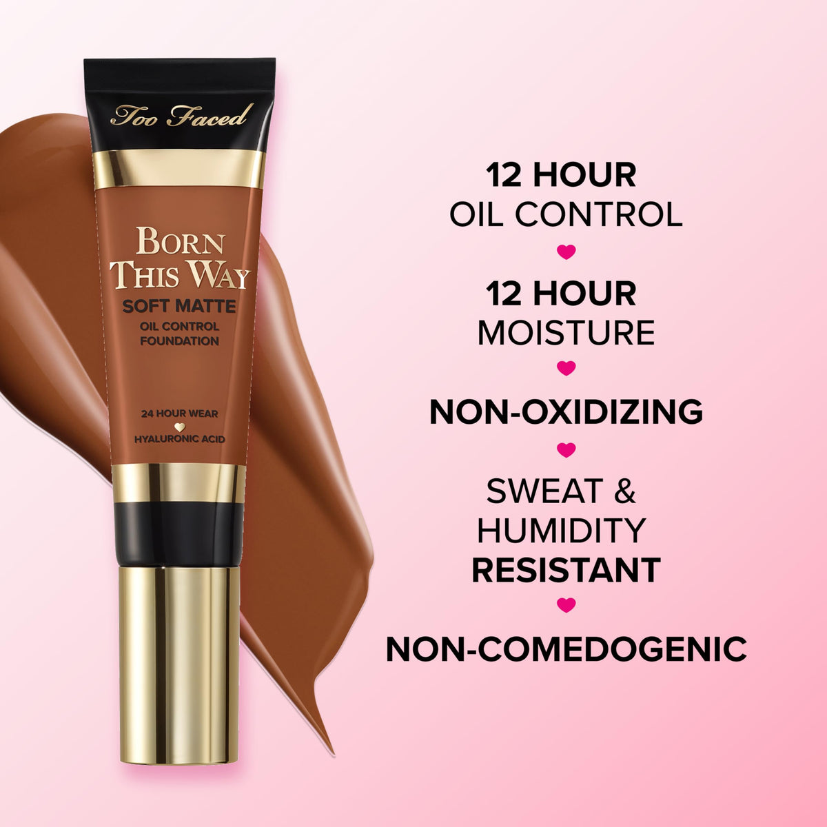 Swatch of Too Faced Born This Way Soft Matte Foundation Natural Beige shade