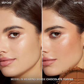 Too Faced Chocolate Soleil bronzer swatch showing rich bronze and blendable texture