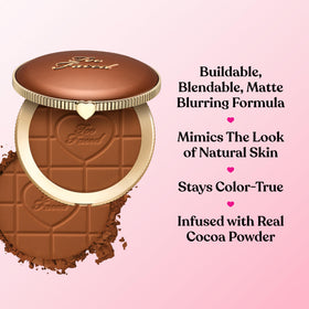 Too Faced Chocolate Soleil showing matte blurring finish on skin