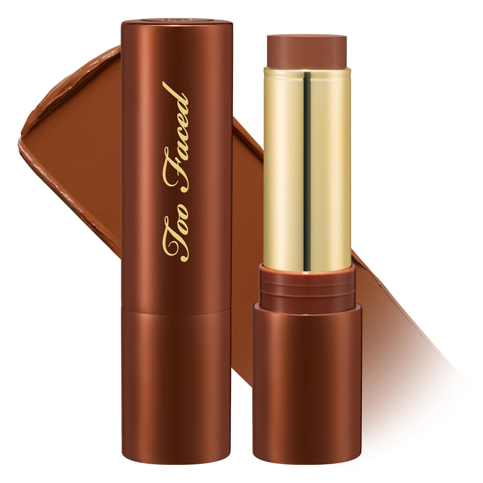 Too Faced Chocolate Soleil melting bronzing stick, front view showing easy bronze warmth