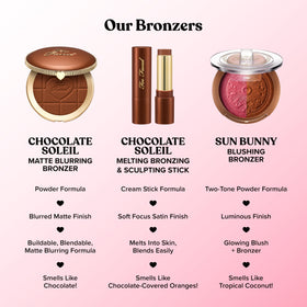 Too Faced Chocolate Soleil velvety powder texture for smooth color